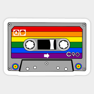 Pride Flag Cassette Sticker